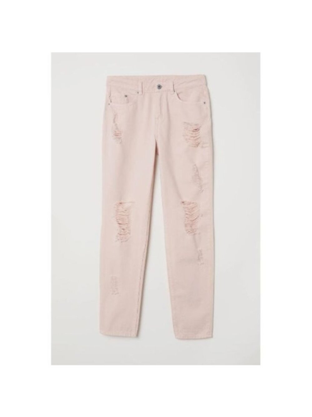 H&M Divided Boyfriend Jeans Powder Pink Distressed